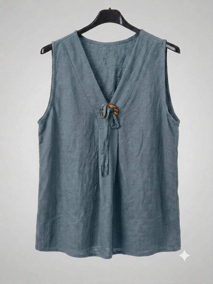 Blusa Fluida | Botón coco en viscosa