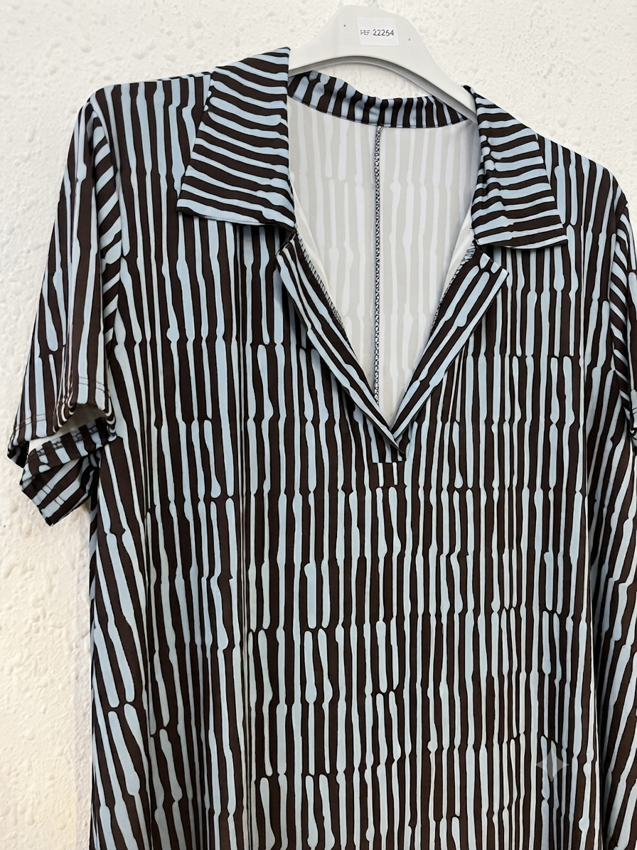 Vestido Corto | Punto Frío Cuello Camisa