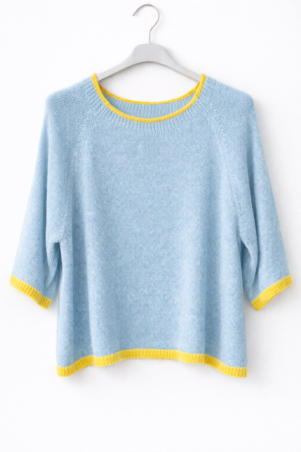 Jersey de Punto Fino con Ribete a Contraste