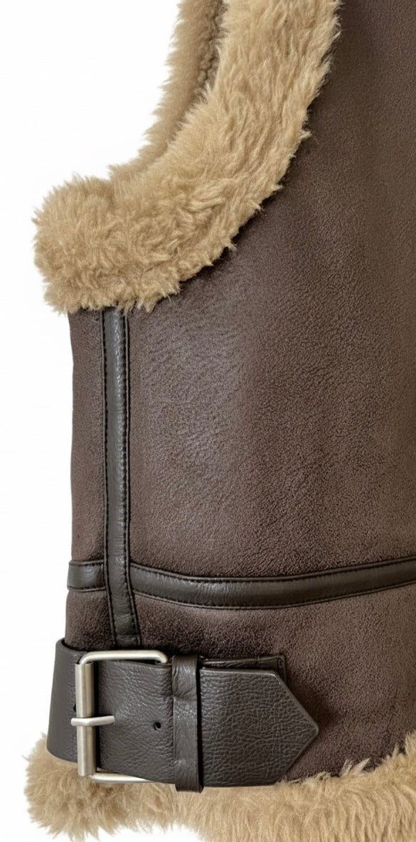 Chaleco biker borreguito