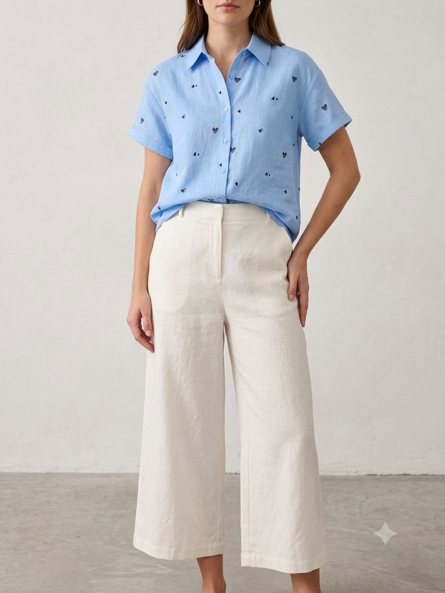 Camisa | corazones bordados