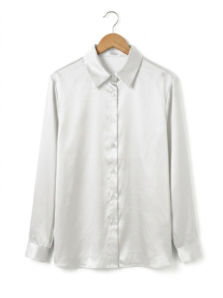 Camisa Satinada Fluida | Textura Arrugada