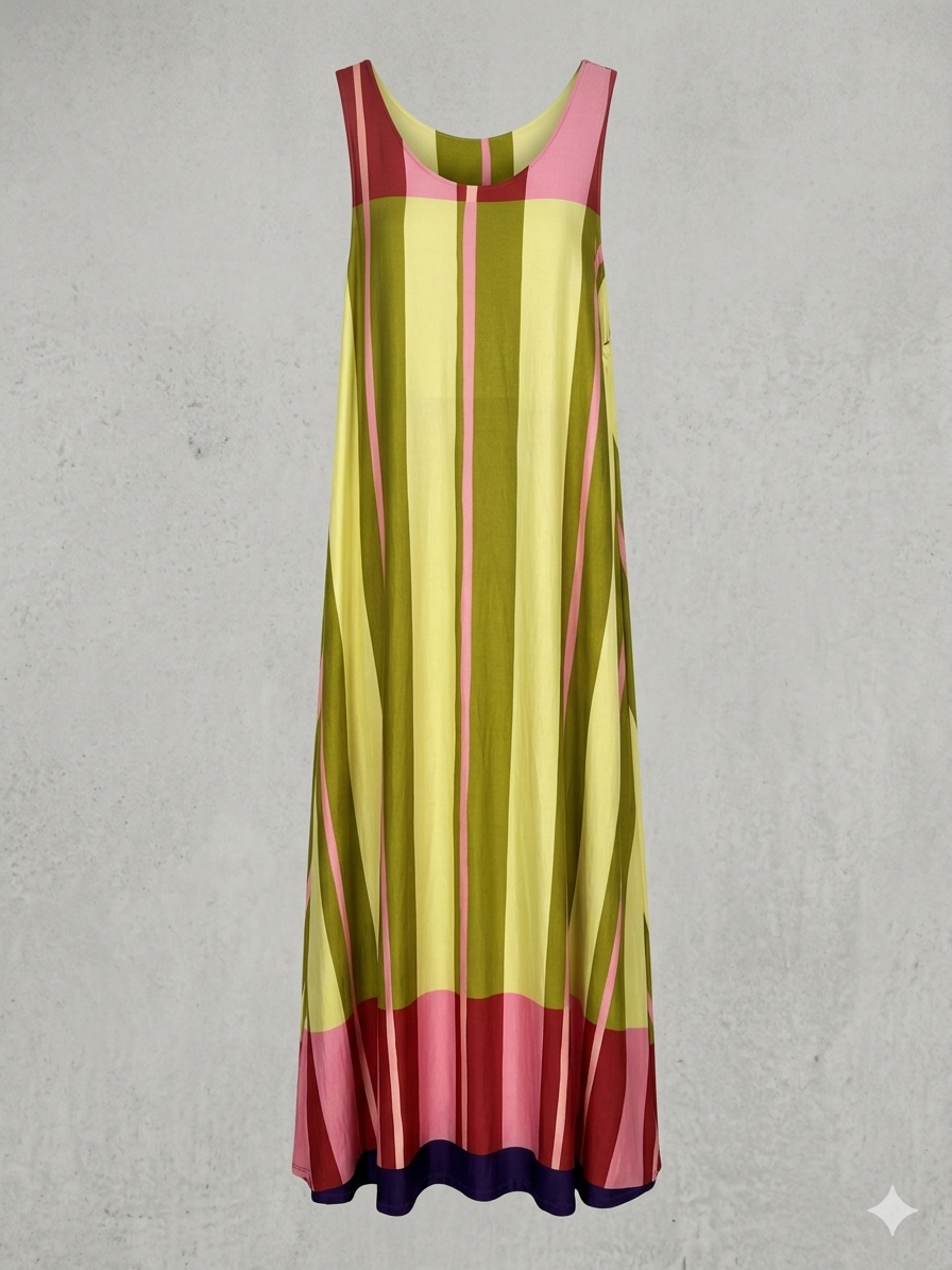 Vestido Largo | Punto Frío Rayas