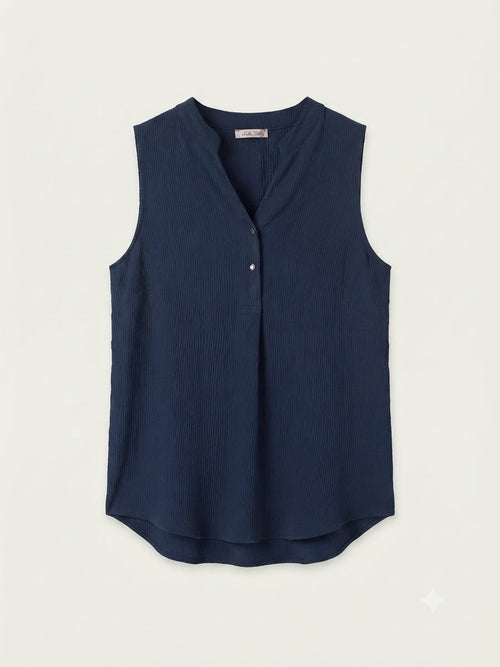 Blusa sin mangas | Cuello Mao