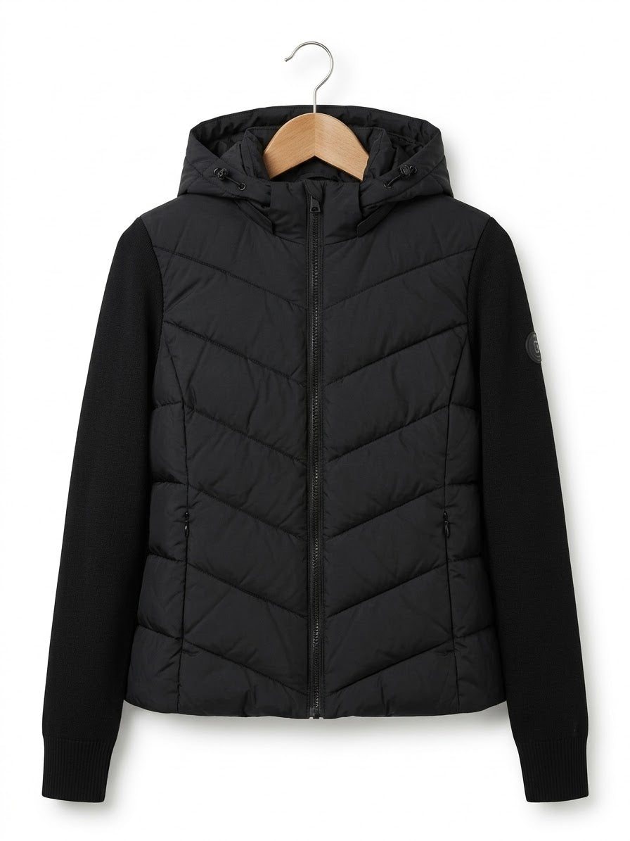 Chaqueta Híbrida | Acolchada con Mangas de Sudadera y Capucha