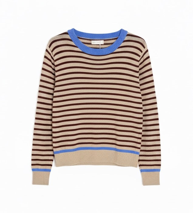 Jersey rayas cuello azul
