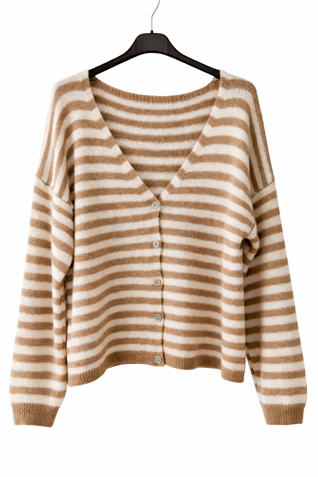 Chaqueta rayas cuello pico