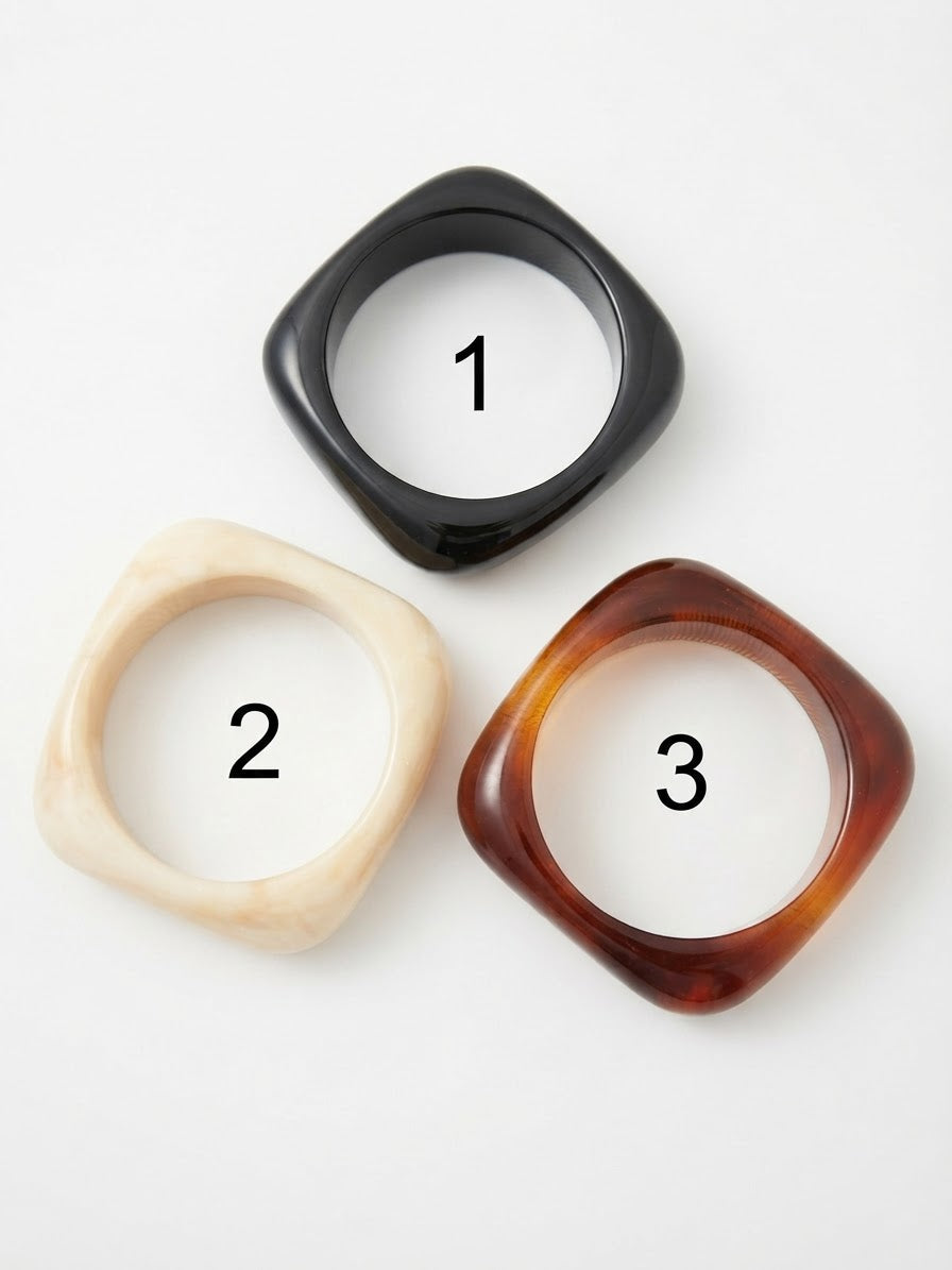 Pulsera | gruesa de resina efecto carey cuadrada