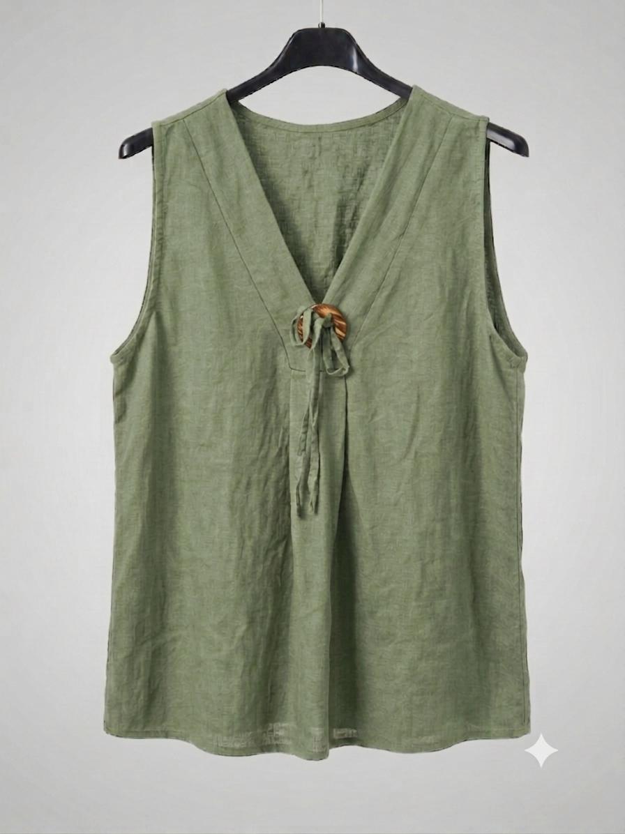 Blusa Fluida | Botón coco en viscosa