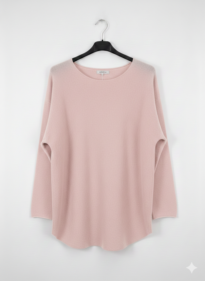 Jersey de Punto Cuello Redondo – Estilo Oversize Largo