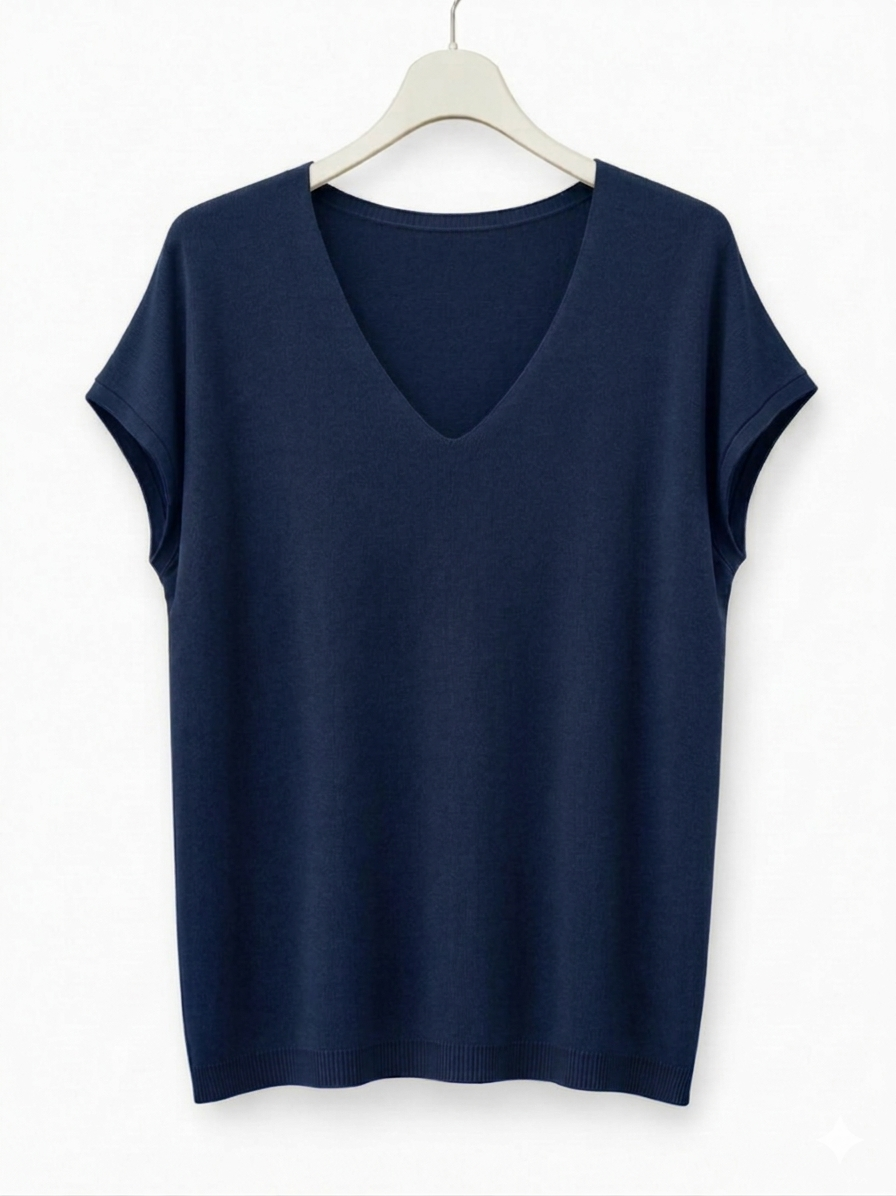JERSEY PUNTO FINO | CUELLO EN PICO