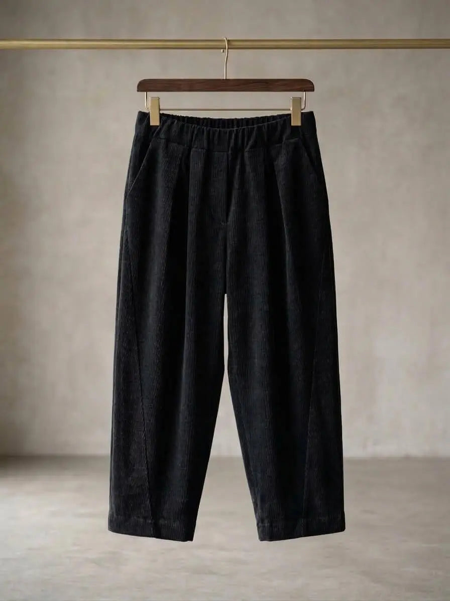 Pantalón Baggy | Terciopelo con Pinzas y Cintura Elástica