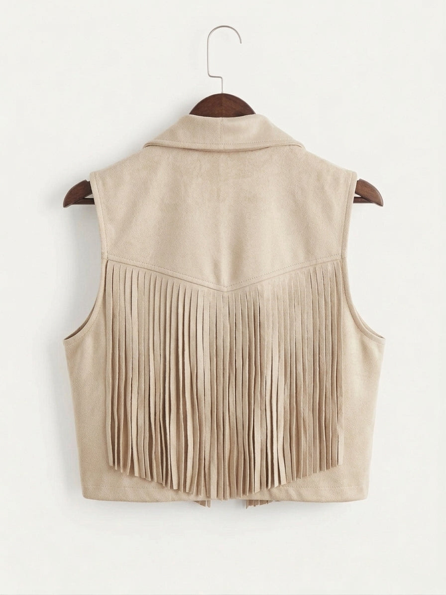 Chaleco Antelina | Flecos y Tachuelas Estilo Boho