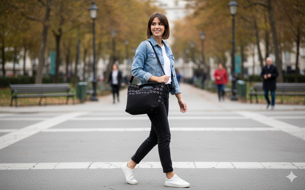 Bolso Cut-Out y Ojales Metálicos