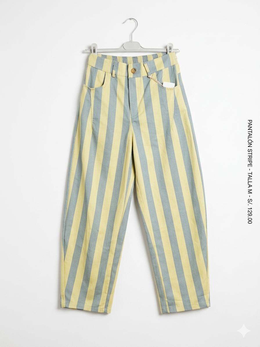Pantalón Stripe Pop | Corte Mom Fit