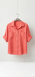 Camisa Oversize Algodón Efecto Lino