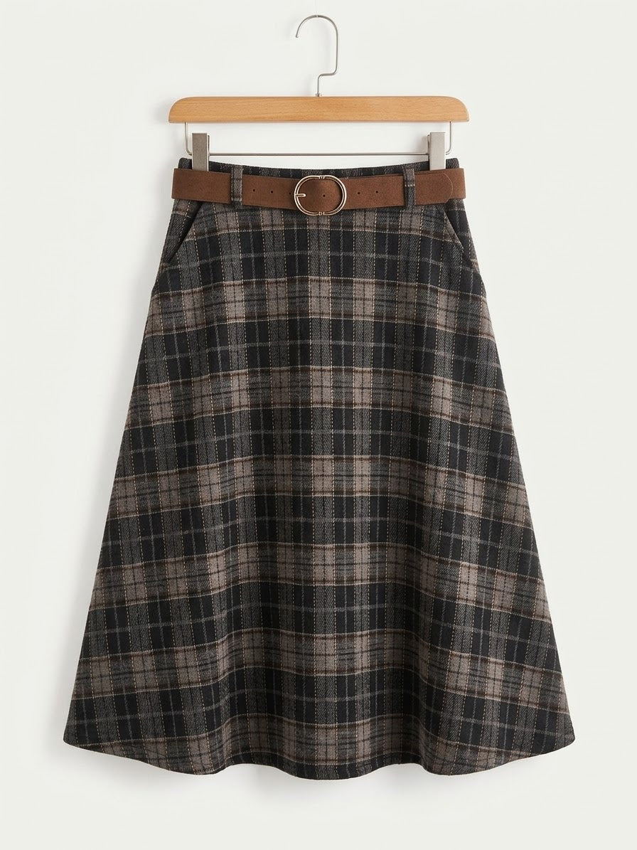 Falda Midi | Cuadros Tartán