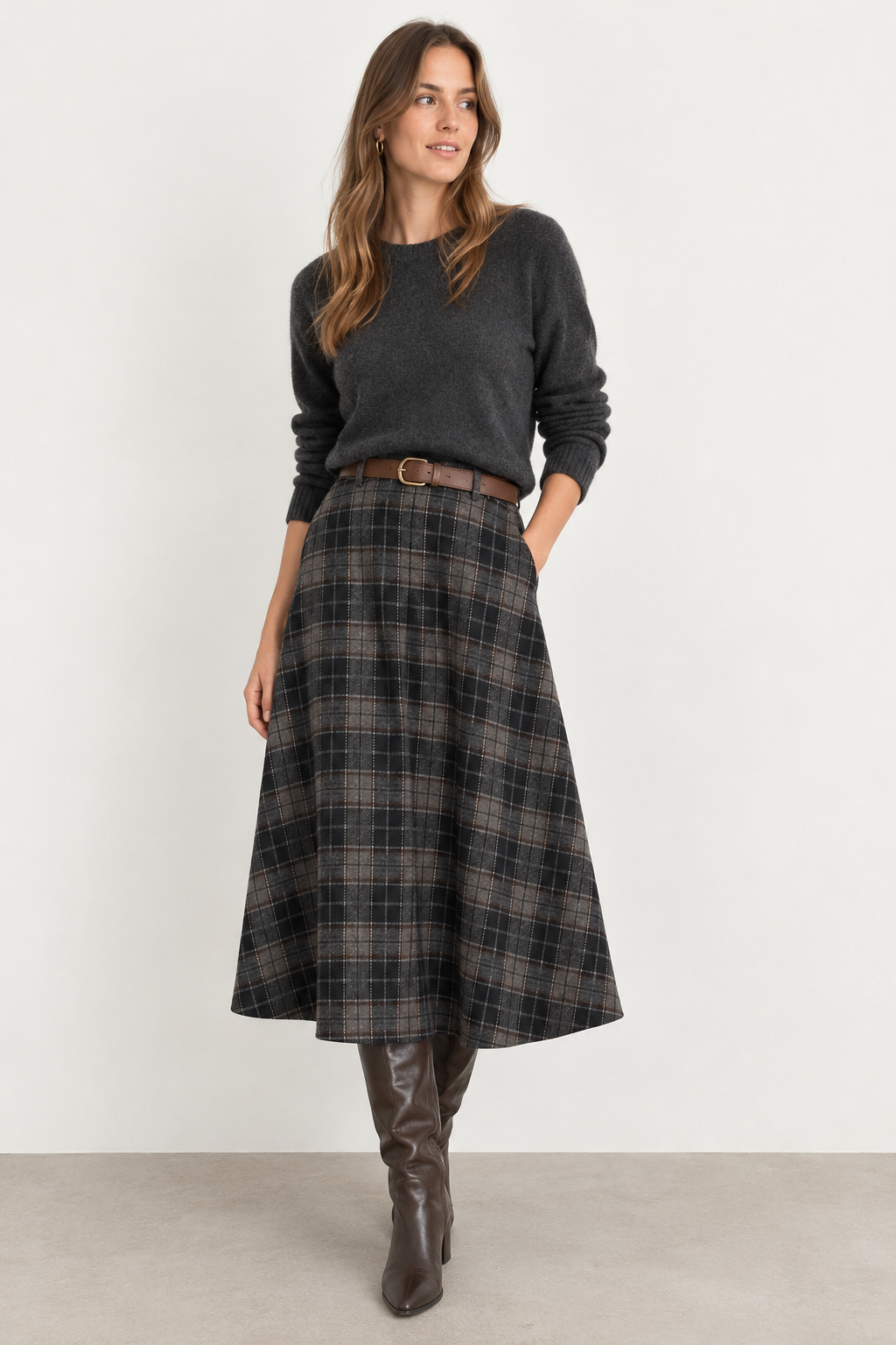 Falda Midi | Cuadros Tartán