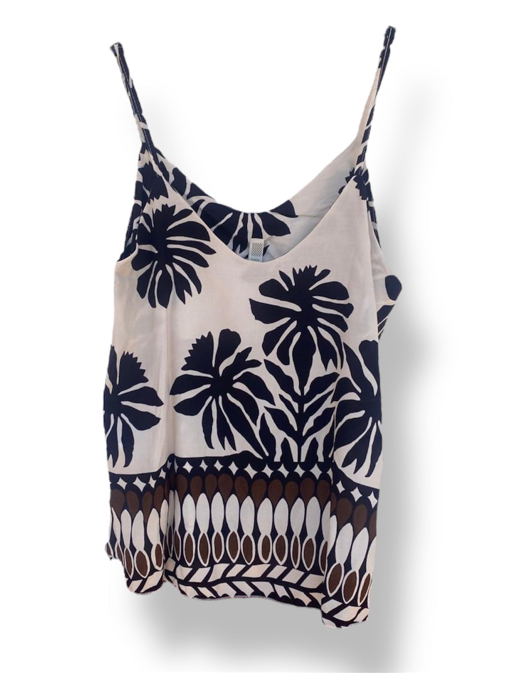 Top de algodón con estampado tropical