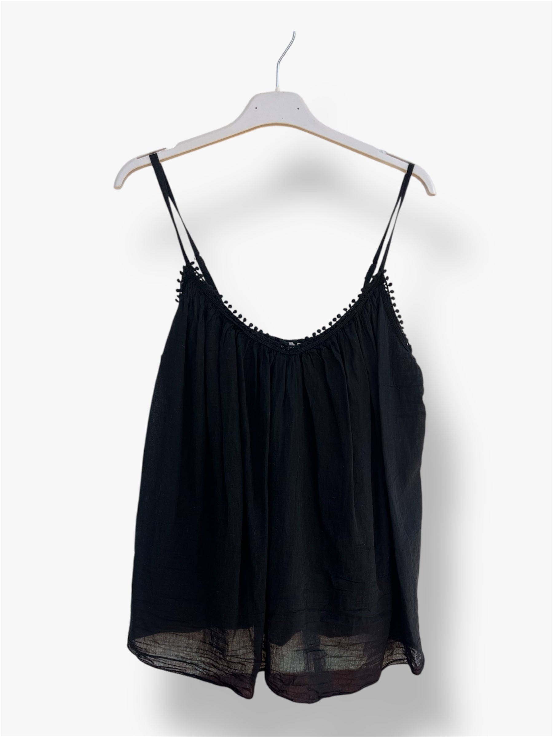 Blusa algodón “bolitas” escote