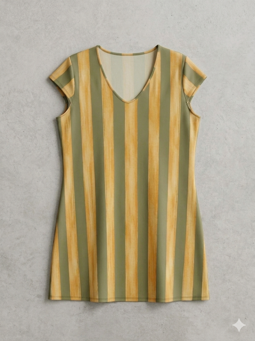 Vestido punto frío cuello pico | talla grande