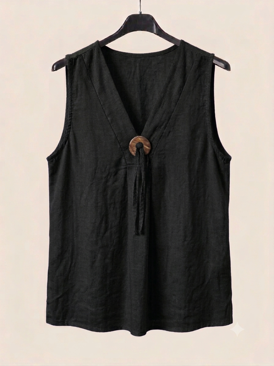 Blusa Fluida | Botón coco en viscosa
