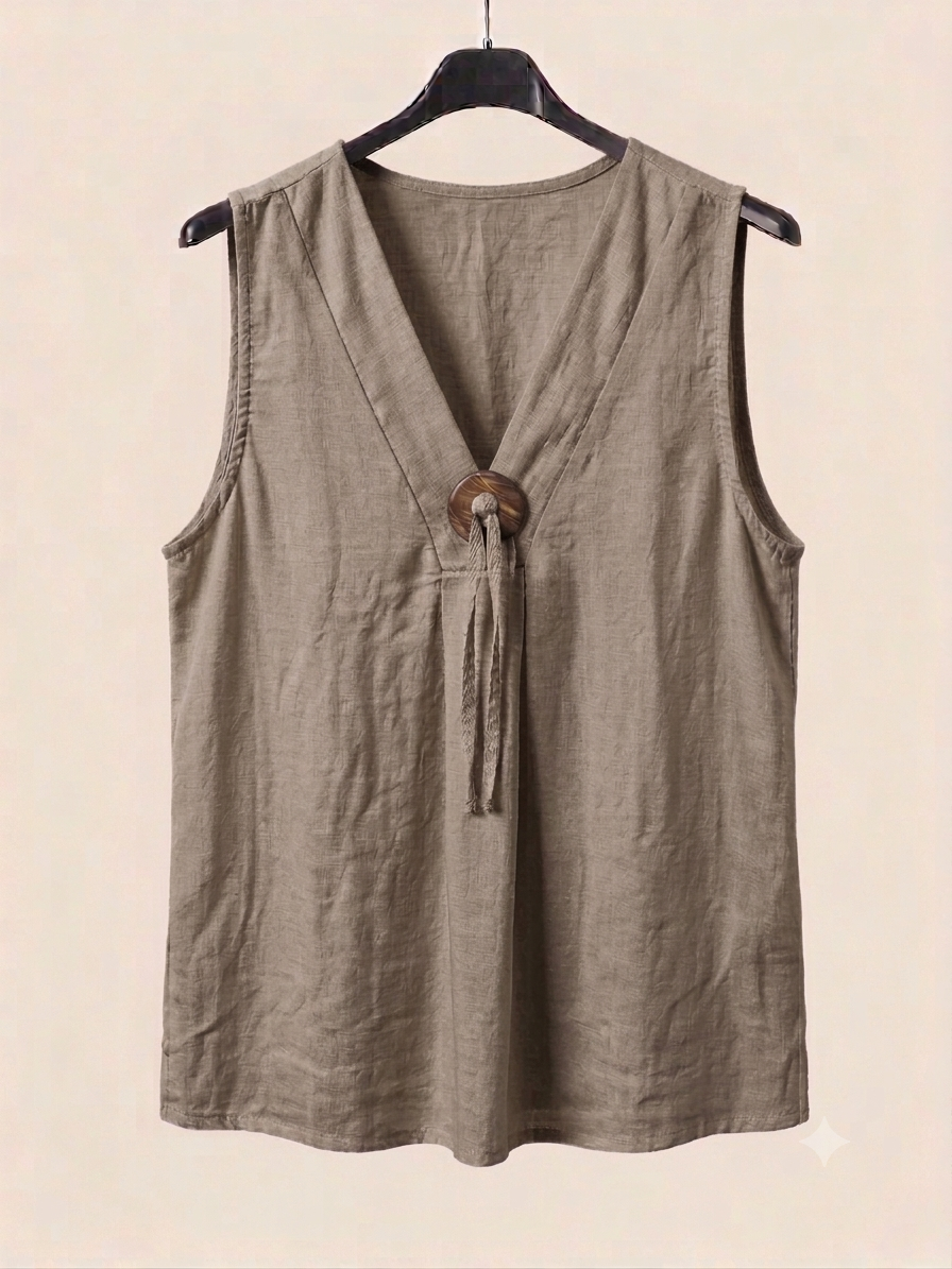 Blusa Fluida | Botón coco en viscosa