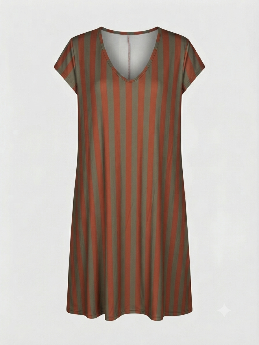 Vestido Talla Grande | Punto Frío Cuello de Pico