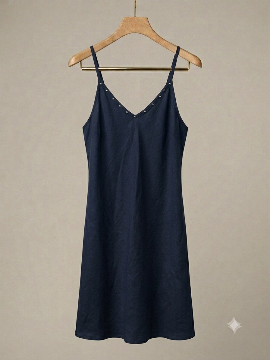 Vestido corto | tirante fino Tachuelas