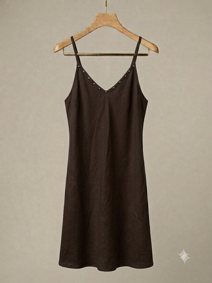 Vestido corto | tirante fino Tachuelas