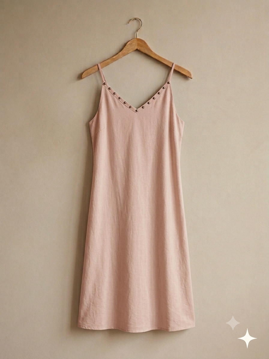 Vestido corto | tirante fino Tachuelas