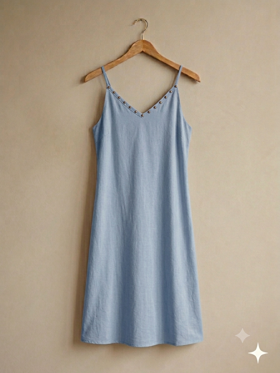 Vestido corto | tirante fino Tachuelas