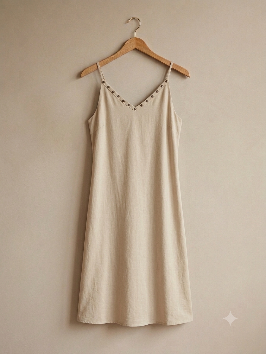 Vestido corto | tirante fino Tachuelas
