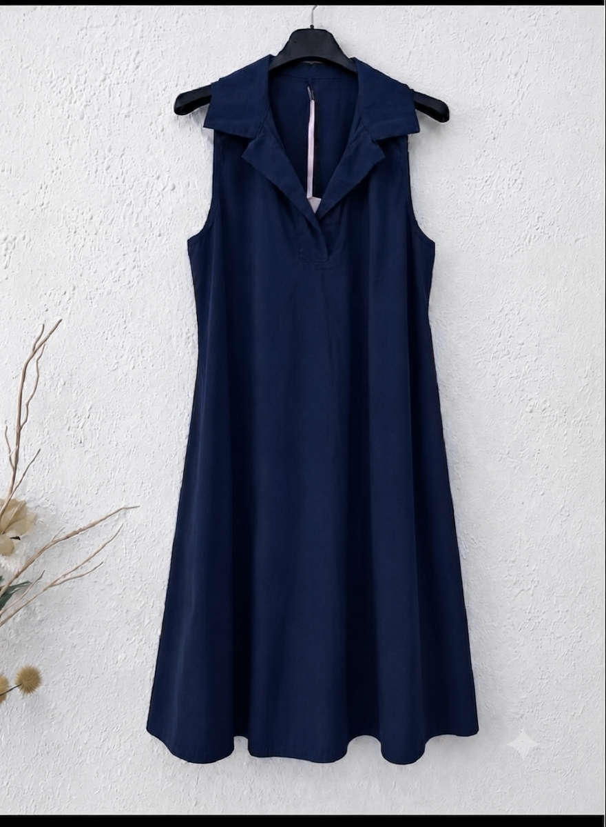Vestido corto | Gabardina Fina y Cuello camisa