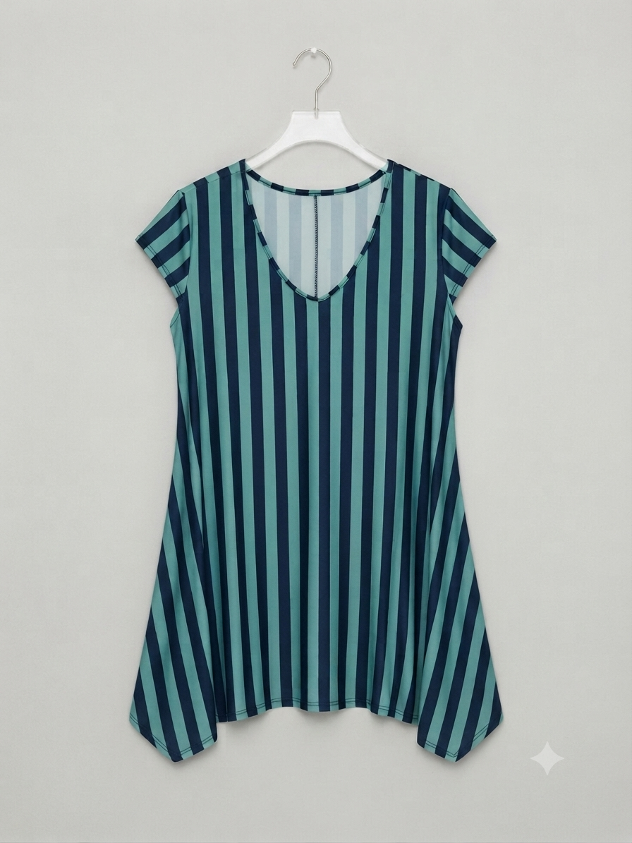 Vestido Talla Grande | Punto Frío Cuello de Pico