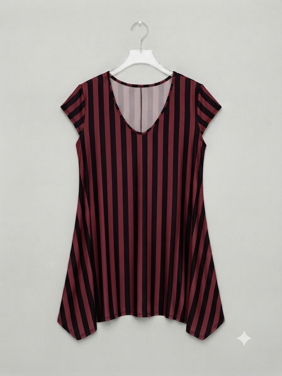 Vestido Talla Grande | Punto Frío Cuello de Pico