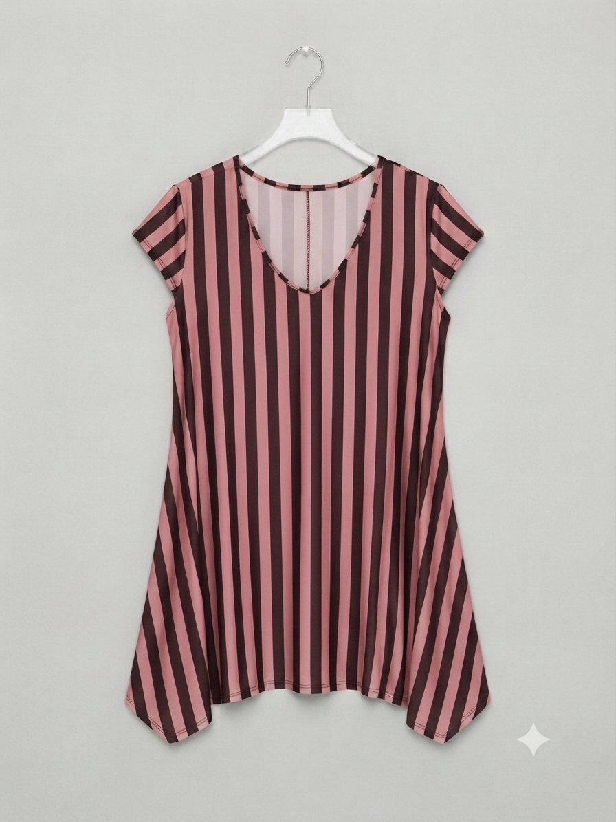 Vestido Talla Grande | Punto Frío Cuello de Pico