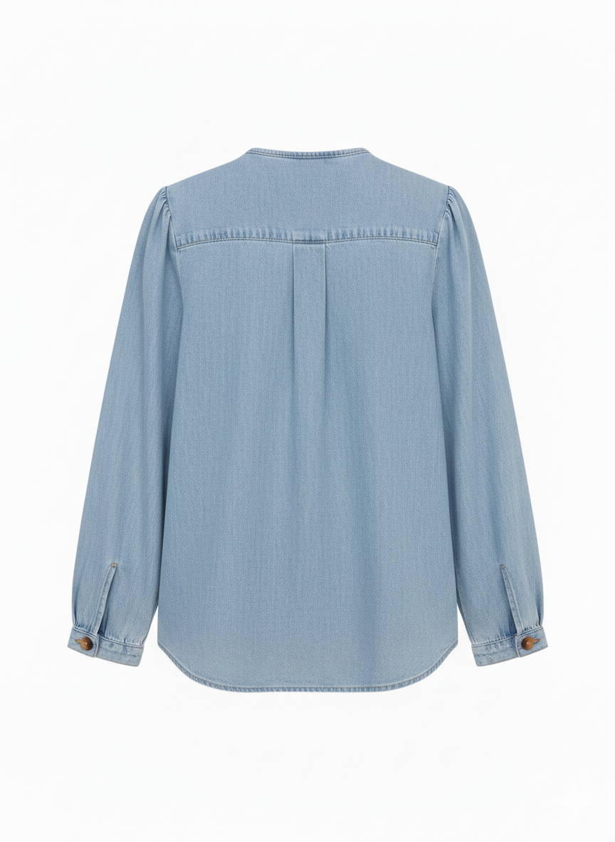 Blusa denim volantes