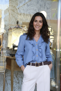 Blusa denim volantes
