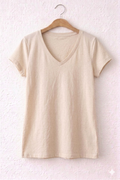Camiseta manga corta cuello pico esencial
