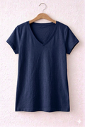 Camiseta manga corta cuello pico esencial