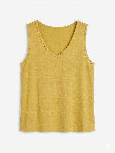 Camiseta de Tirante Ancho Básica con Cuello de Pico