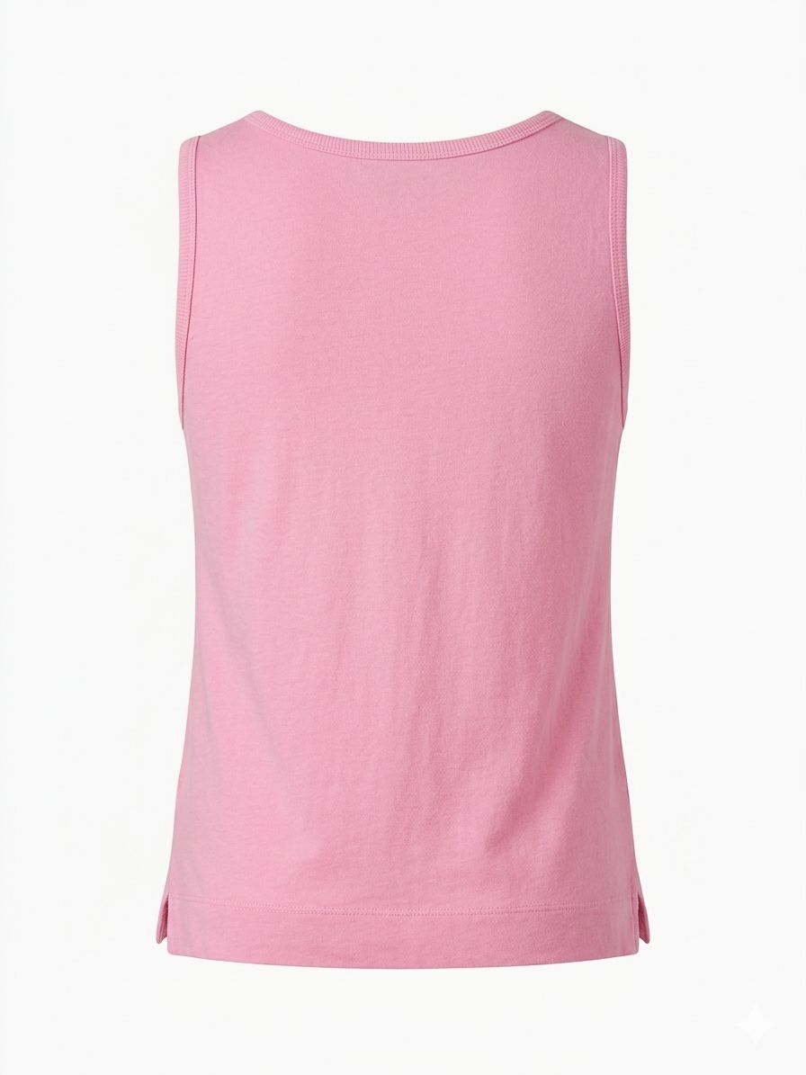 Camiseta de Tirante Ancho Básica con Cuello de Pico