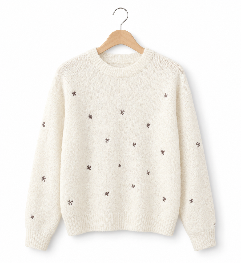 Jersey de Punto | Bordados de Flores