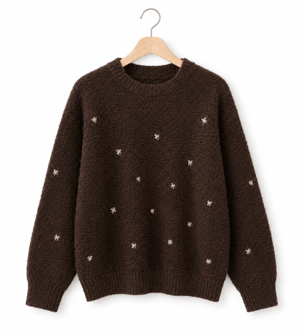 Jersey de Punto | Bordados de Flores