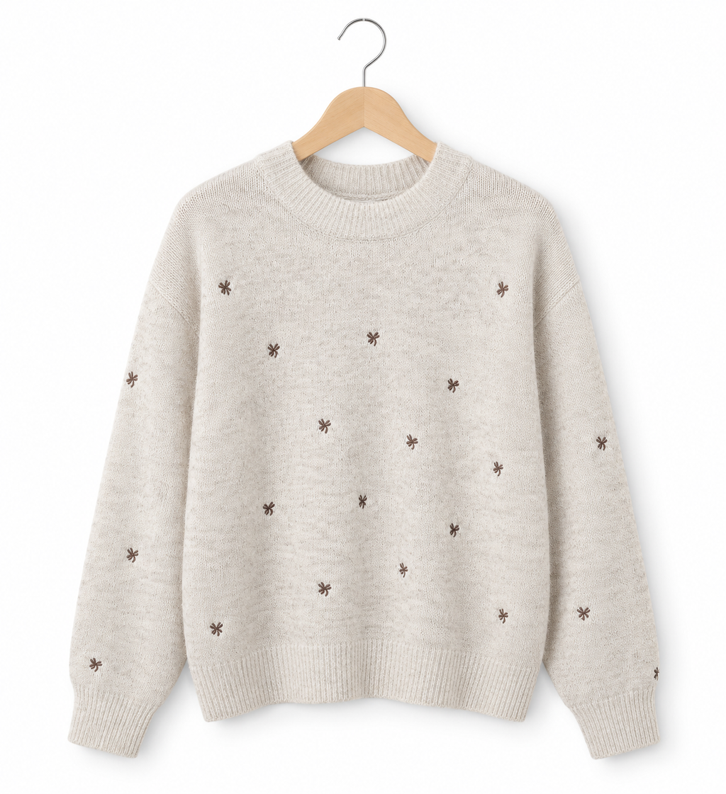 Jersey de Punto | Bordados de Flores