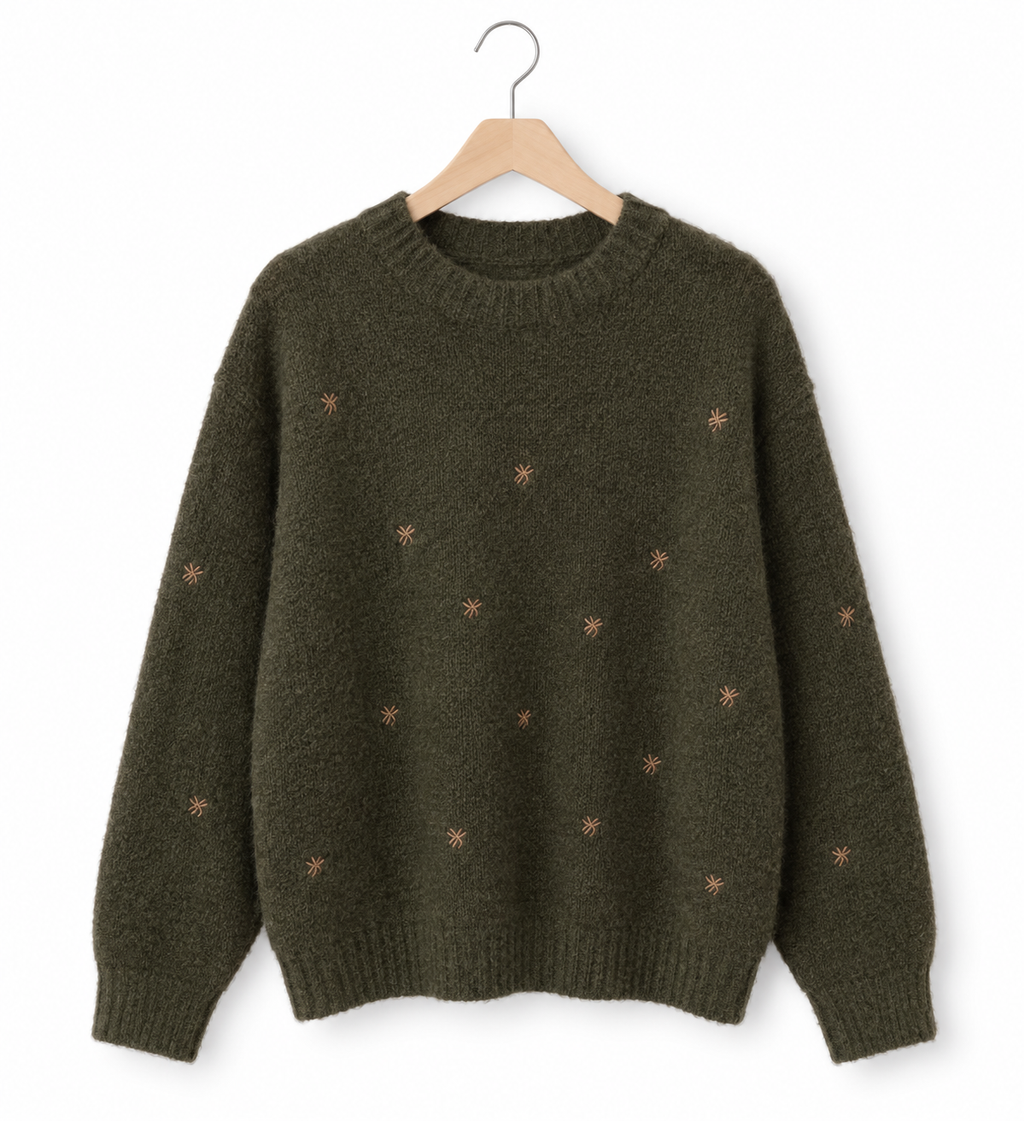 Jersey de Punto | Bordados de Flores