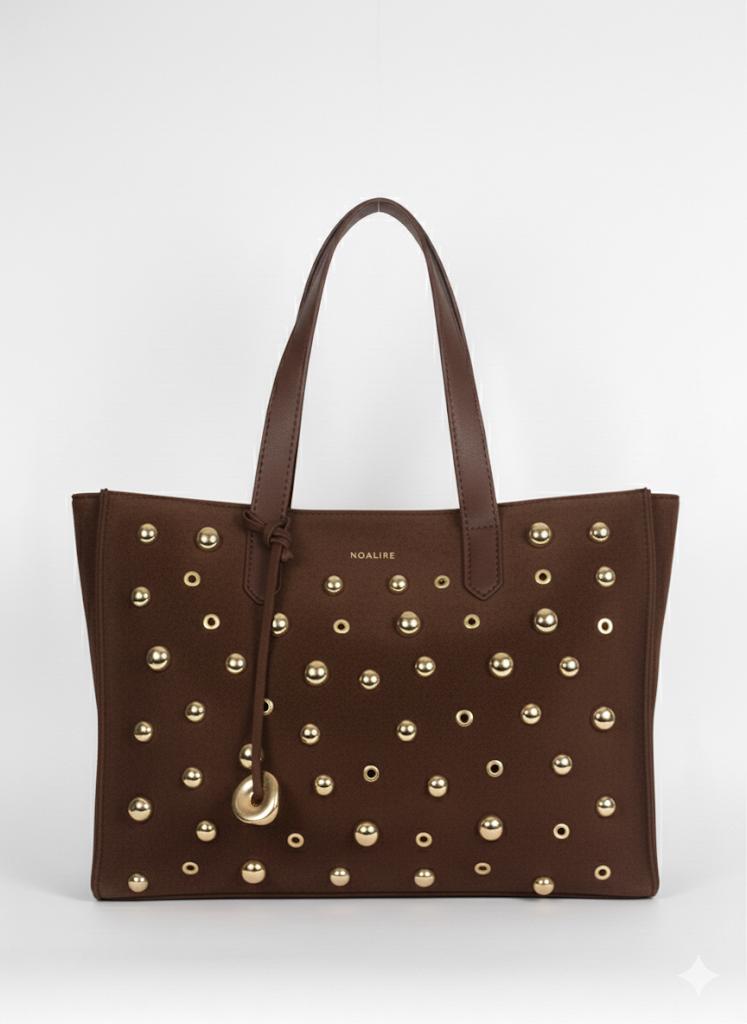 Bolso Tote Maxi Tachuelas Doradas