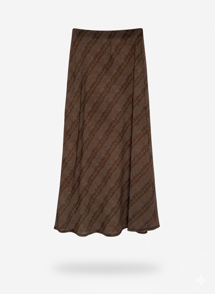 Falda Midi 'Autumn Chic' de Cuadros