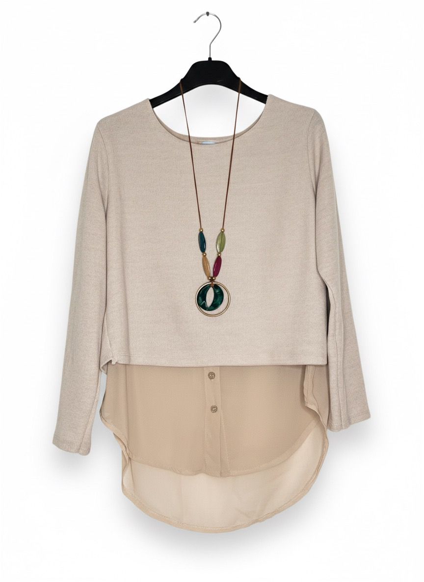 Top de Doble Capa con Bajo de Blusa